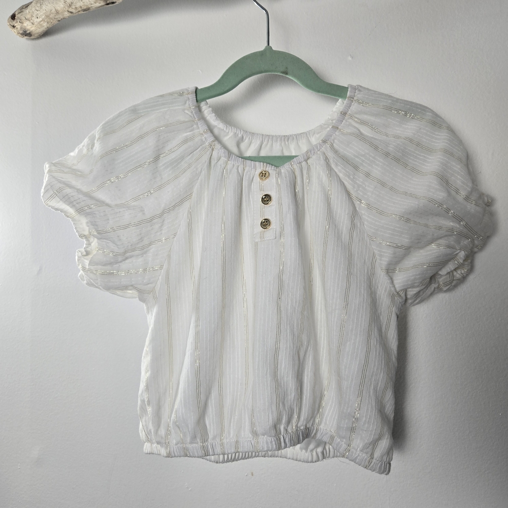 3 For $60.  Rachel Zoe Ivory Blouse with Metallic Details